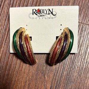Roblyn Designs 90s Multicolor Gold Earrings